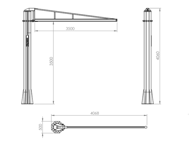 Braço para Guincho com Giro de 360