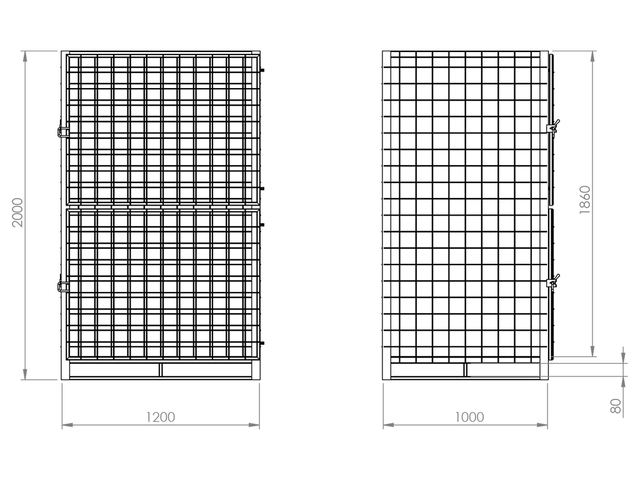 Caixa Metálica para Armazenagem 1000x1200x2000