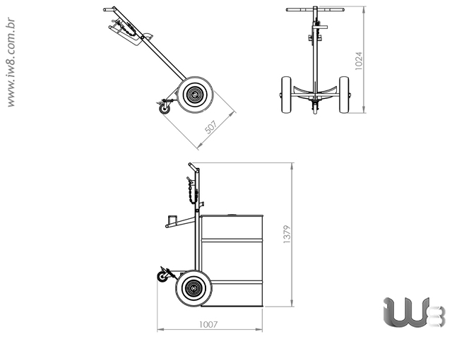 Carrinho para Transporte de Tambor  10740