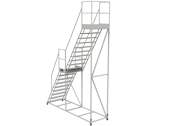 Escada Plataforma Alta com Rodas