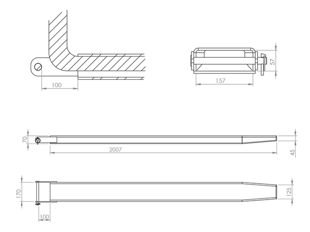 Garfo de Empilhadeira com 2m para 2500kg