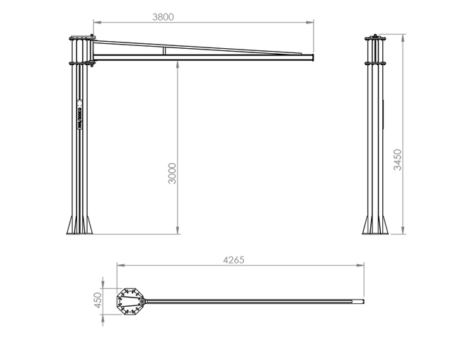 Grua de Bandeira com Giro 240°