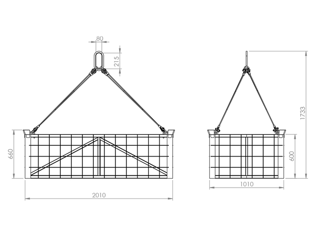 Içamento de Equipamentos 2000 x 1000 x 660 x 1.5ton