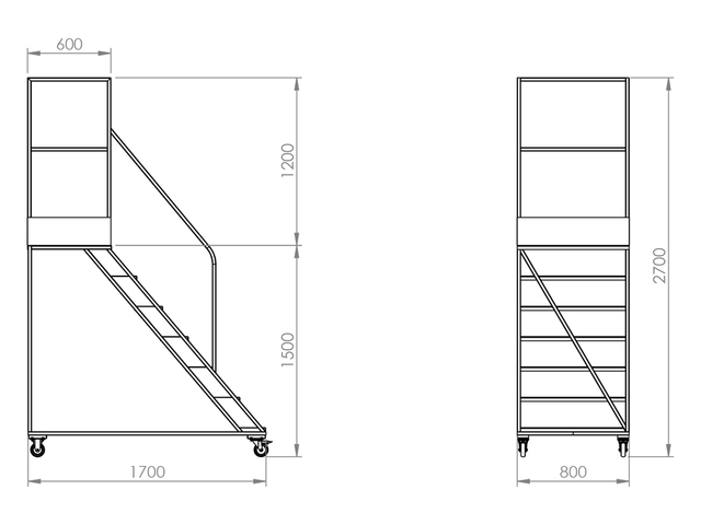 Modelos de Escadas 6 Degrau com Rodinhas