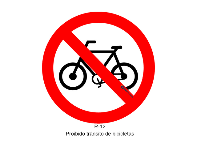 Placa R-12 Proibido Trânsito de Bicicletas