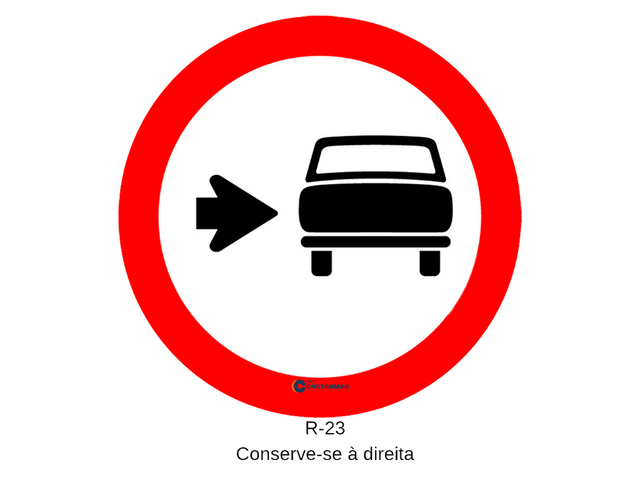 Placa R-23 Conserve-se à Direita