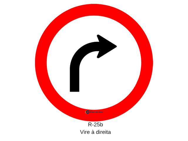 Placa R-25b Vire à Direita