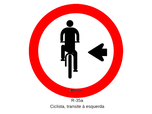 Placa R-35a Ciclista Transite à Esquerda