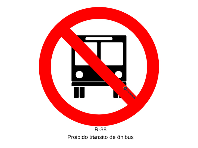 Placa R-38 Proibido Trânsito de Ônibus