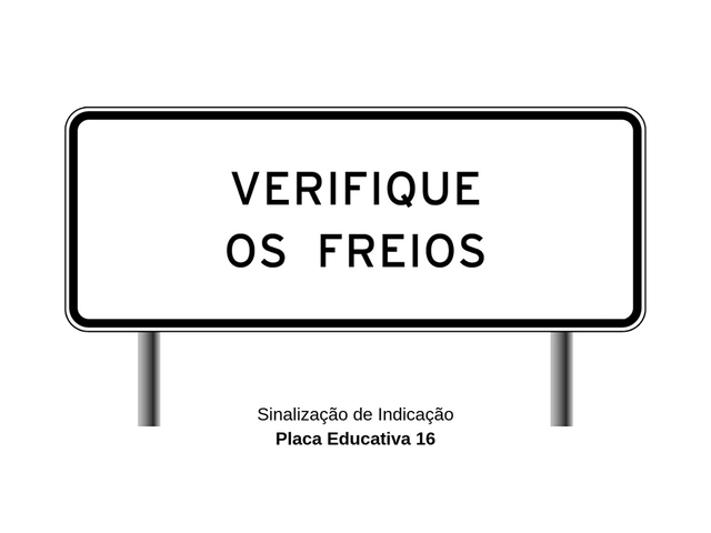 Placas de Trânsito Educativas - Verifique os Freios