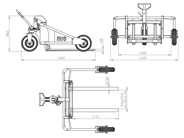 Transpalete Hidráulico Manual com Rodas